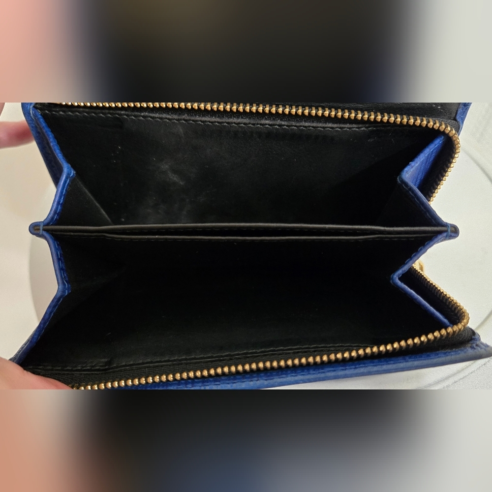 EUC Loewe Textured Navy Leather Wallet - Picture 6 of 13